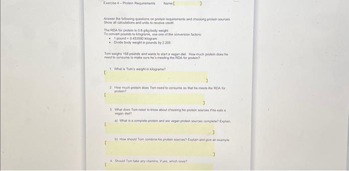 Solved Aviwer tee foldwing questions on prolein requirementa | Chegg.com