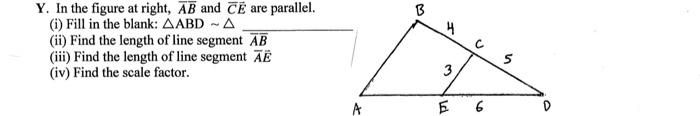 Solved Y. In the figure at right, AB and CˉE are paralle (i) | Chegg.com