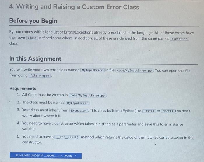 Writing a Python Custom Exception