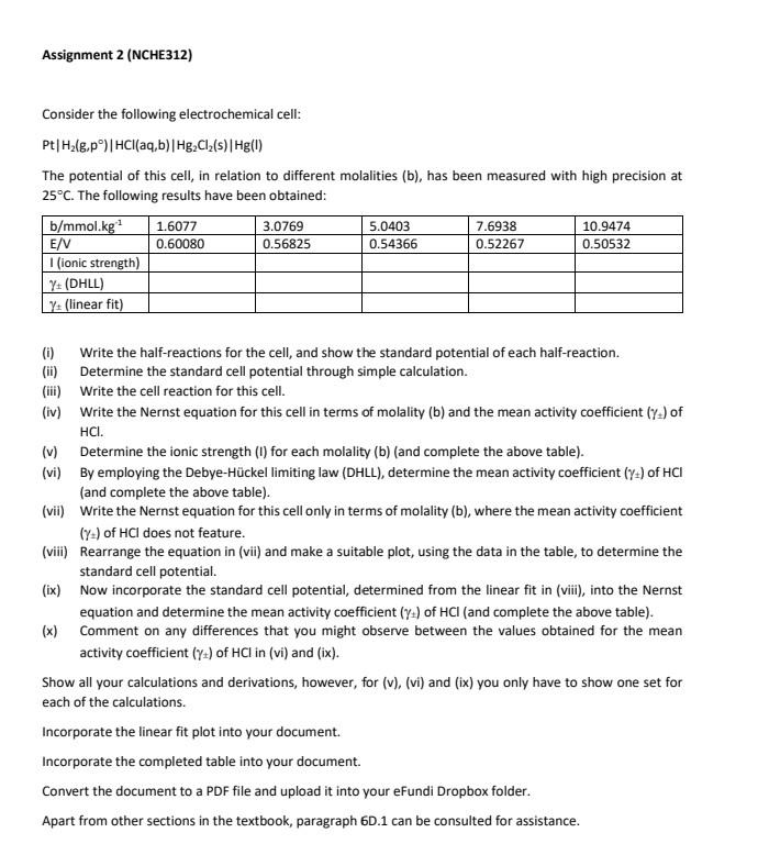 Solved Assignment 2 (NCHE312) Consider the following | Chegg.com