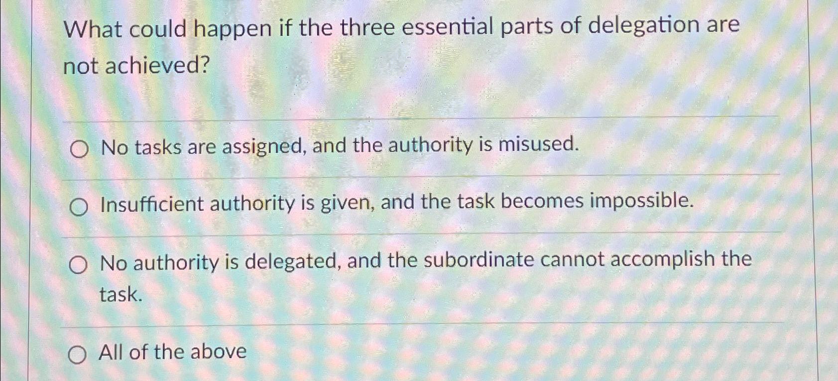 Solved What could happen if the three essential parts of | Chegg.com