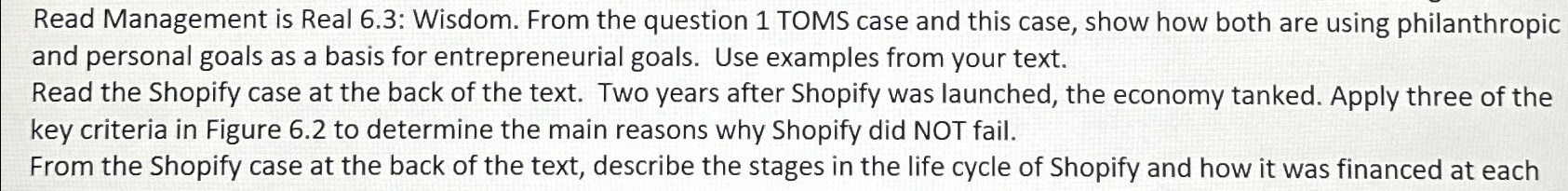 Solved Read Management is Real 6.3: Wisdom. From the | Chegg.com