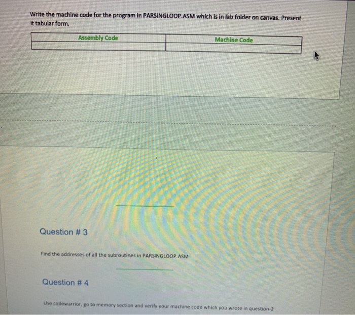 Write the machine code for the program in | Chegg.com