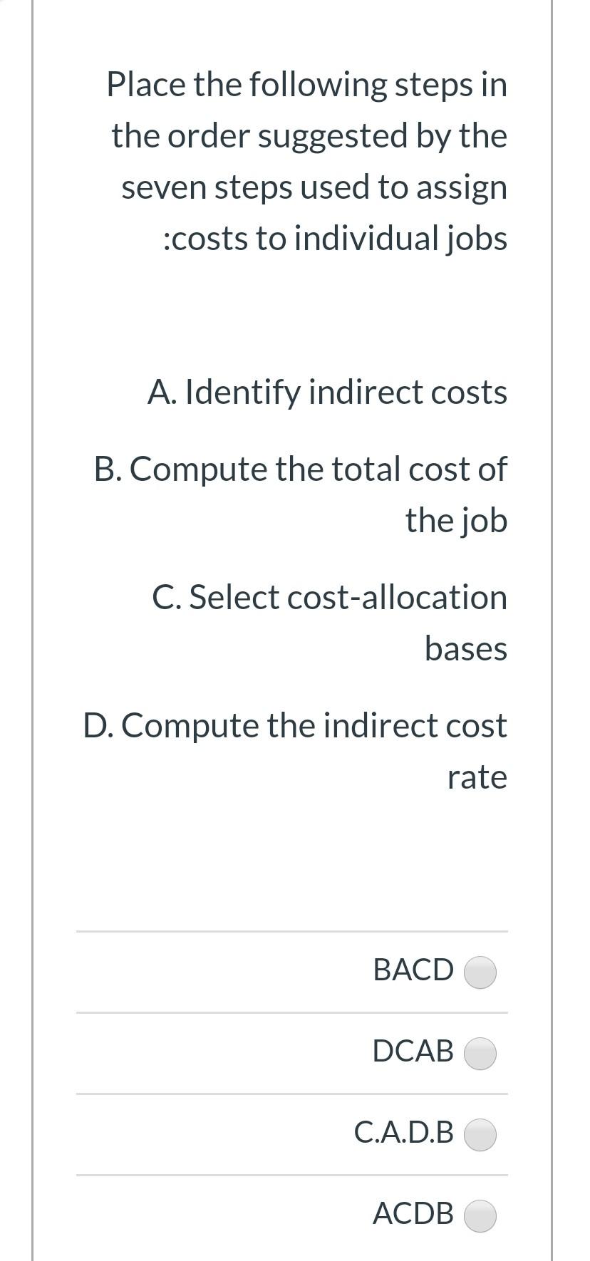 Solved Place the following steps in the order suggested by | Chegg.com