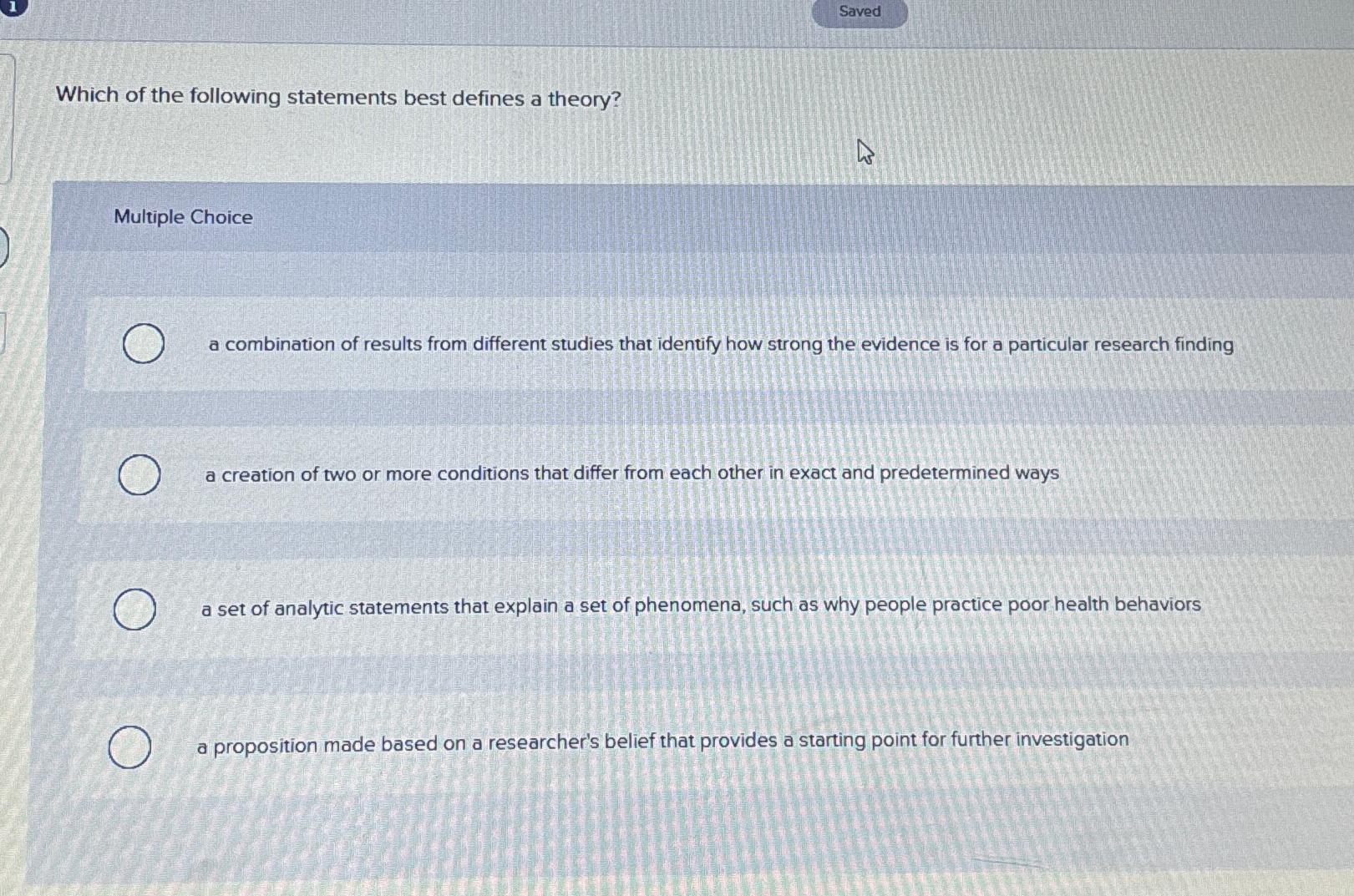 Solved SavedWhich of the following statements best defines a | Chegg.com