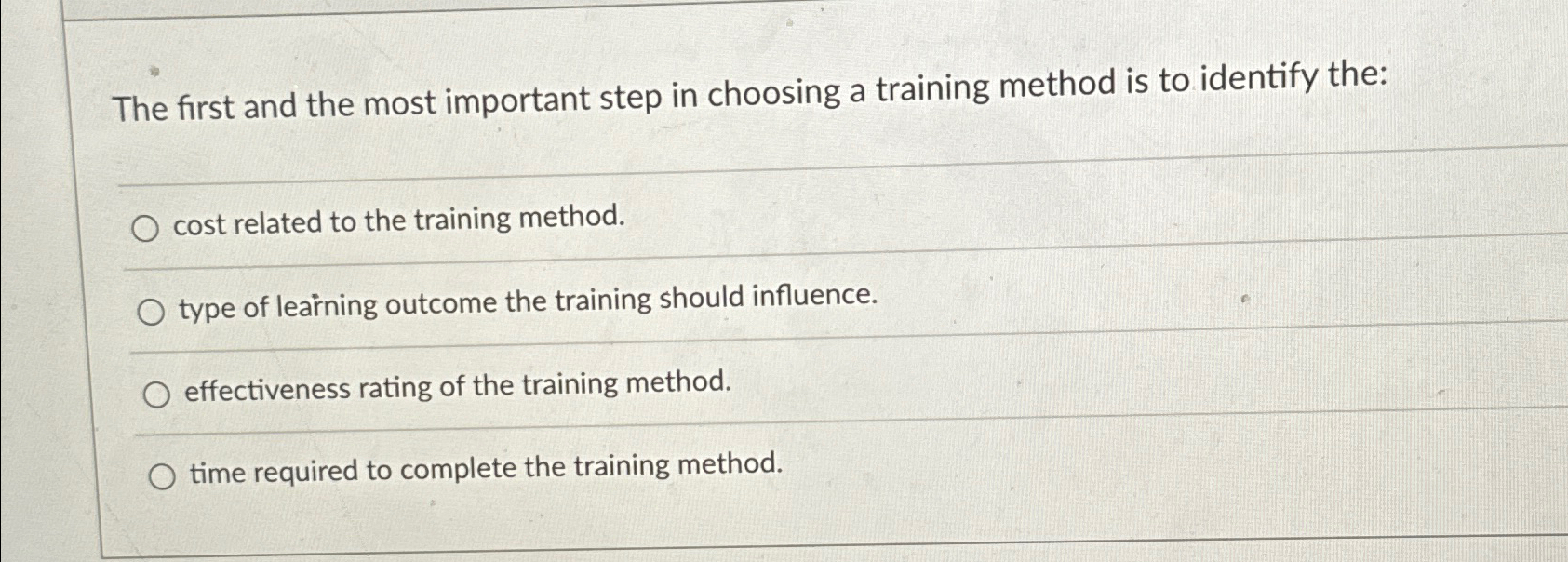 Solved The first and the most important step in choosing a | Chegg.com