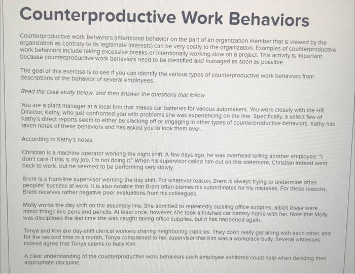 solved-counterproductive-work-behaviors-intentional-chegg