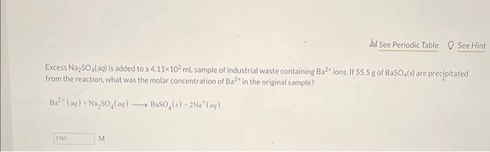 Solved Excess Na2SO4(aq) is added to a 4.11×102 mL sample of | Chegg.com