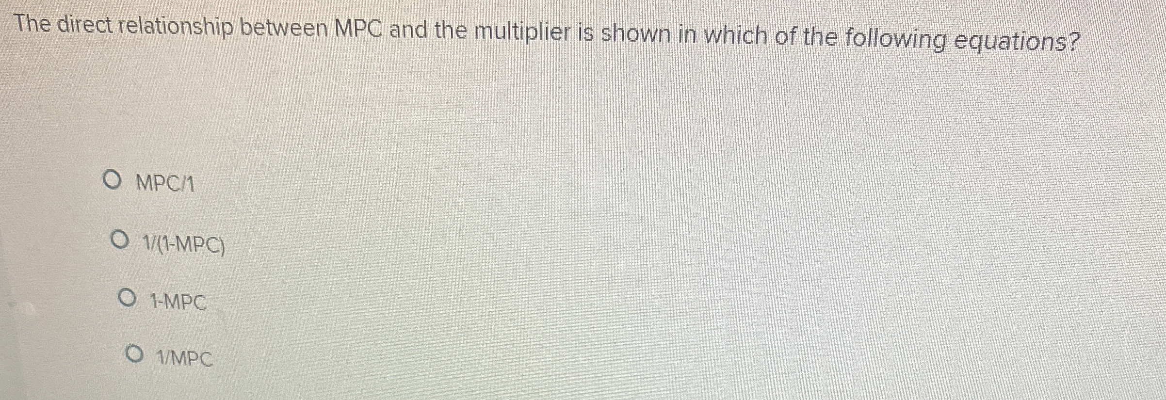 Solved The direct relationship between MPC and the | Chegg.com
