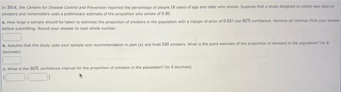 Solved In 2014, the Centers for Disease Control and | Chegg.com