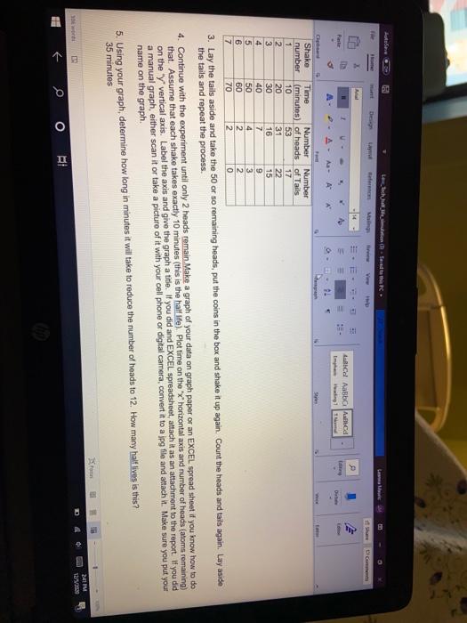 Solved Autosave A Low Tech Half Life Simulation 1 Saved Chegg