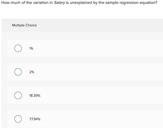 Solved 9. how much of the variation in salary is unexplained | Chegg.com