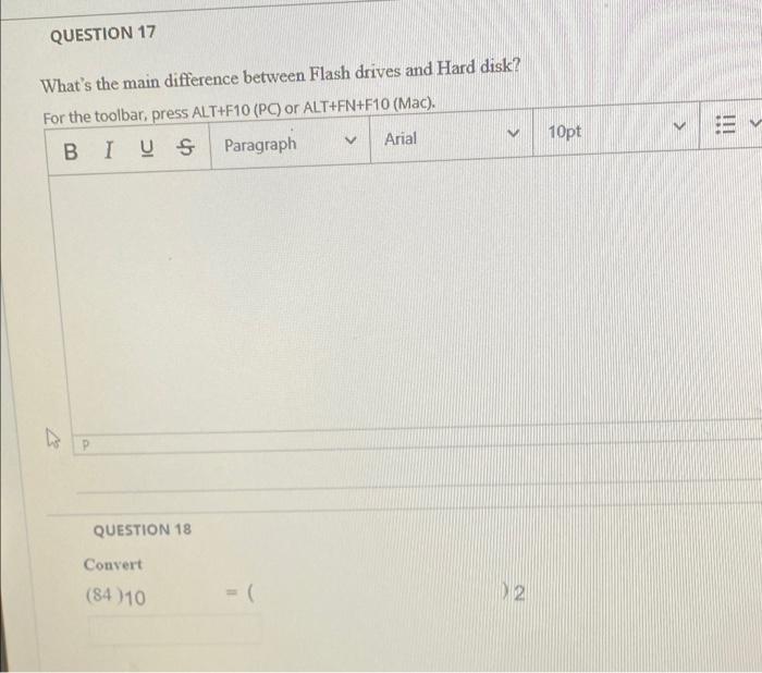 Solved QUESTION 17 What's the main difference between Flash