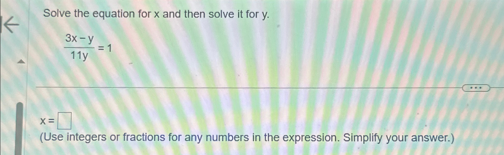 Solved Solve the equation for x ﻿and then solve it for | Chegg.com