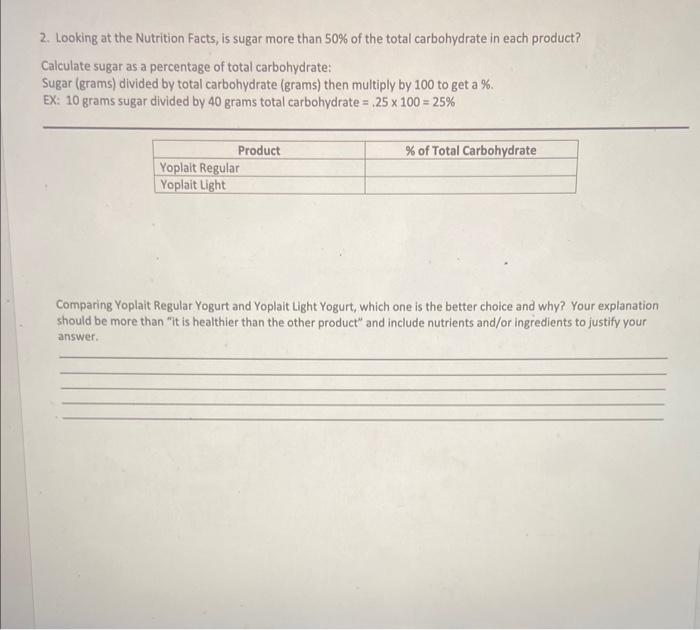 Solved Lab 2 Nutrition Facts Labels MUST BE SAVED AS A PDF