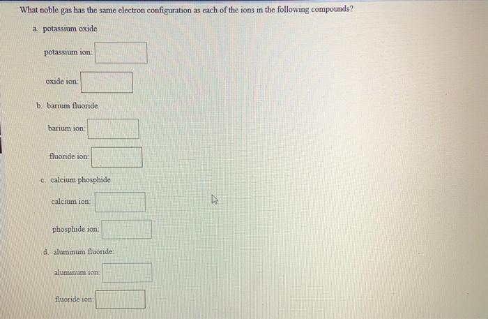 What noble gas has the same electron configuration as