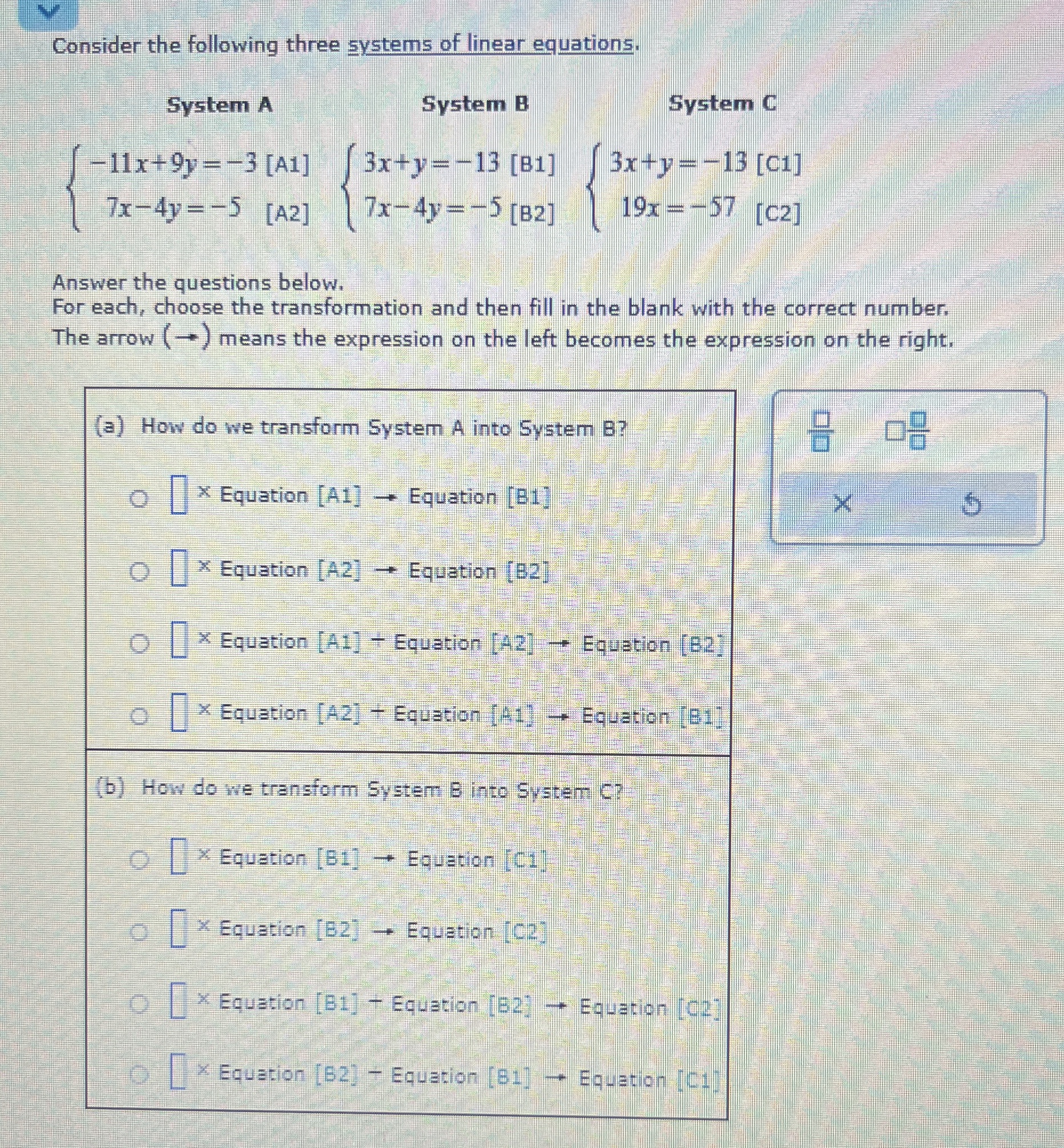 Solved Consider the following three systems of linear | Chegg.com