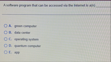 Solved A software program that can be accessed via the | Chegg.com