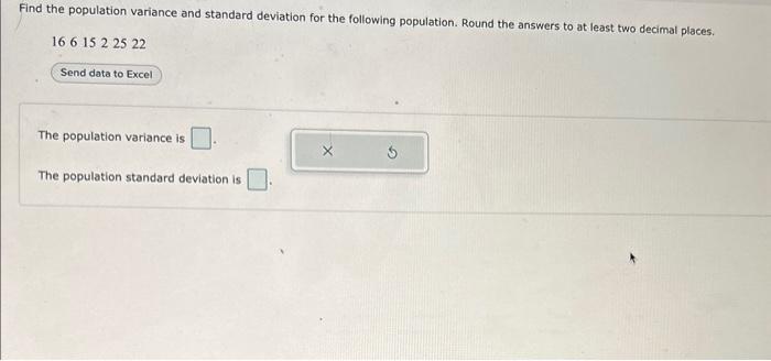 Solved Find the population variance and standard deviation | Chegg.com