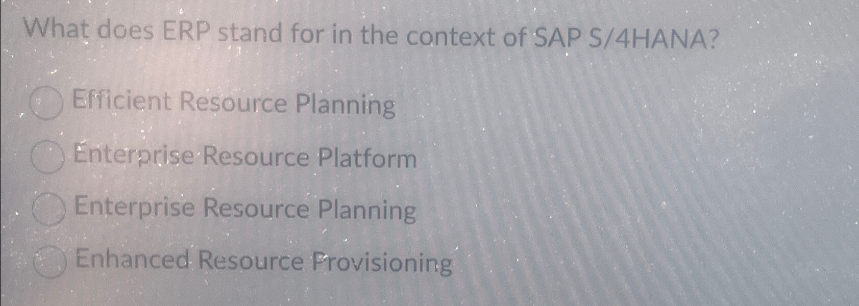 Solved What does ERP stand for in the context of SAP