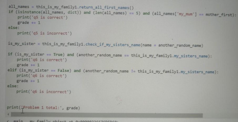 Solved Create a Python class my_family, which will have the | Chegg.com