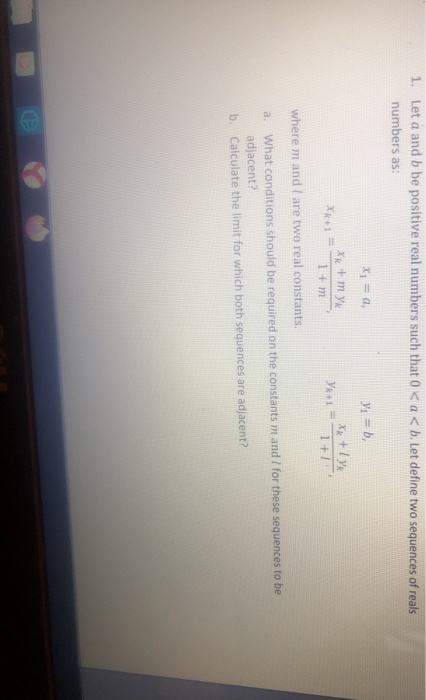 Solved 1. Let A And B Be Positive Real Numbers Such That 0