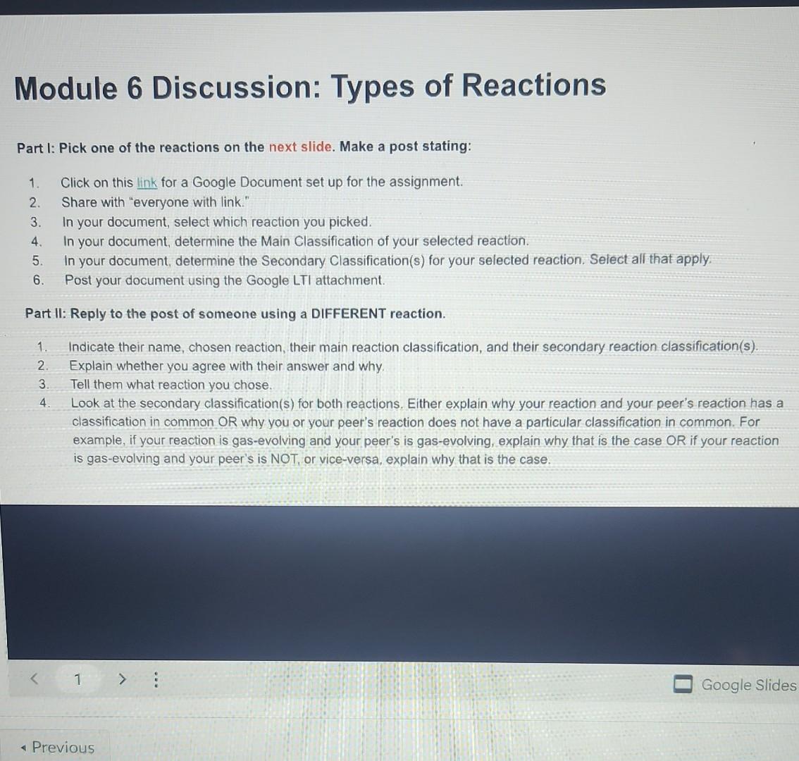 5.09 types of reactions assignment with extra credit