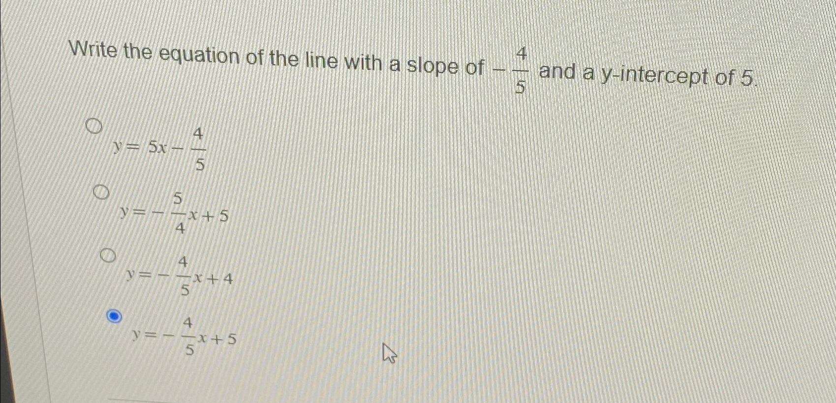 solved-write-the-equation-of-the-line-with-a-slope-of-45-chegg