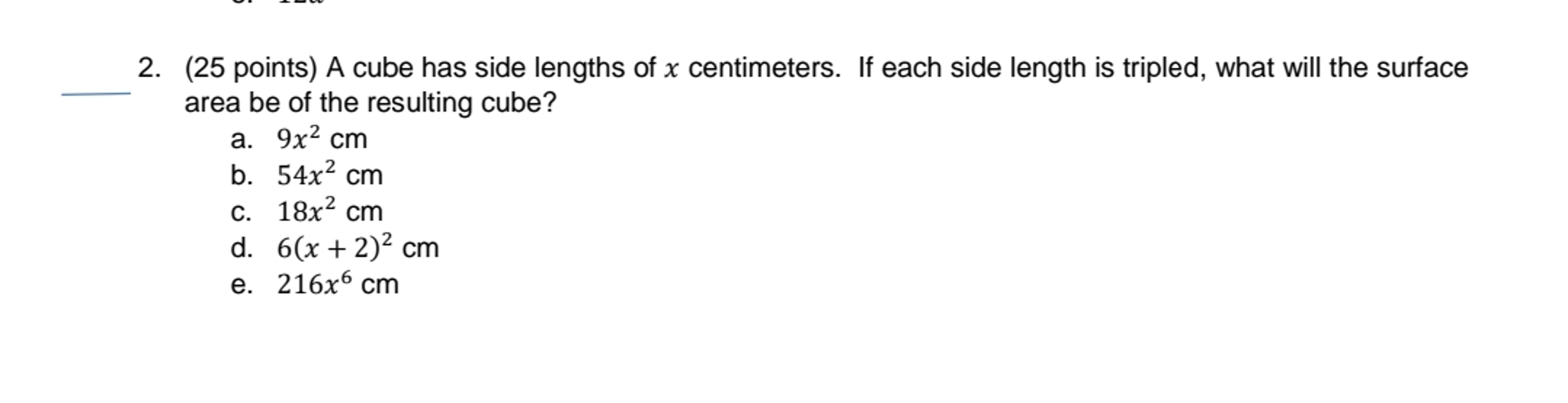 Solved (25 ﻿points) ﻿A cube has side lengths of x | Chegg.com