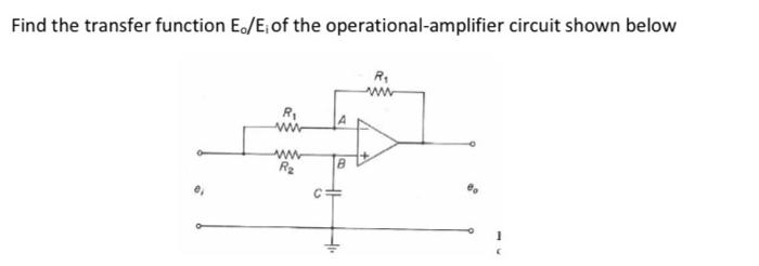 Solved Find the transfer function E./E; of the | Chegg.com