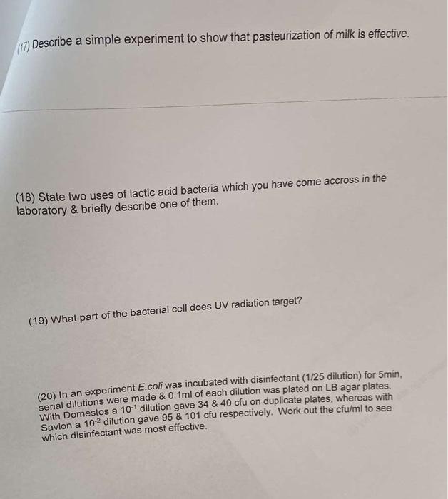 Solved (17) Describe a simple experiment to show that