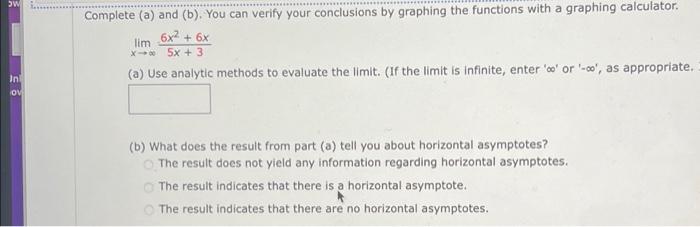 Solved Complete (a) And (b). You Can Verify Your Conclusions | Chegg.com