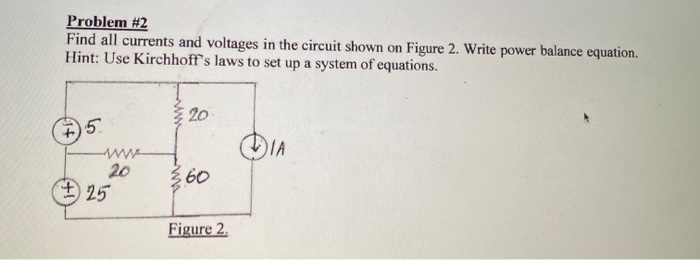 Solved Problem #2 Find all currents and voltages in the | Chegg.com