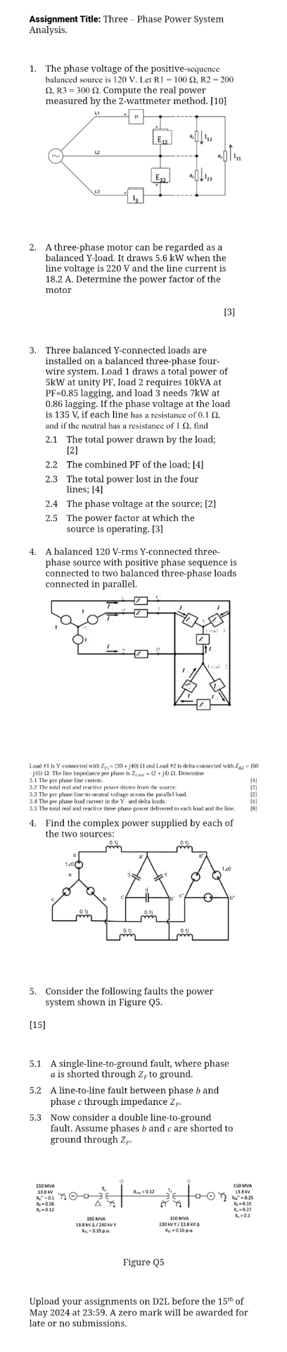 Solved Assignment Title: Three - ﻿Phase Power System | Chegg.com