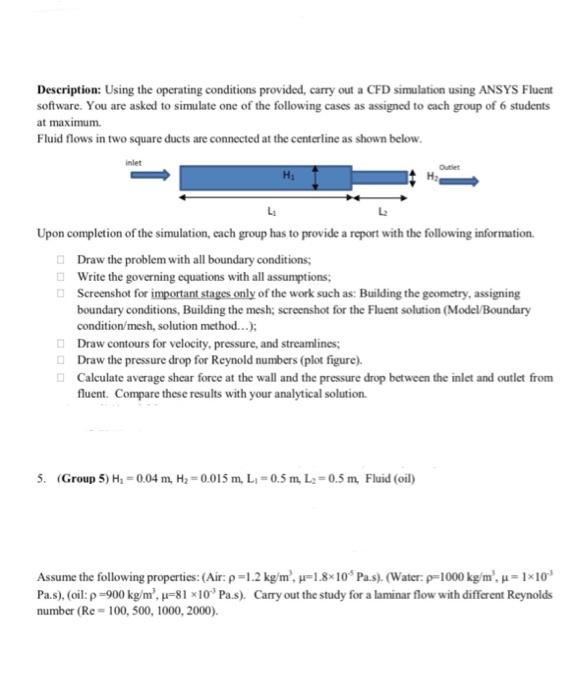 Solved Description: Using the operating conditions provided, | Chegg.com