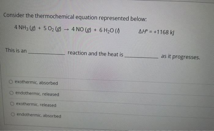 Solved Consider The Thermochemical Equation Represented 3484