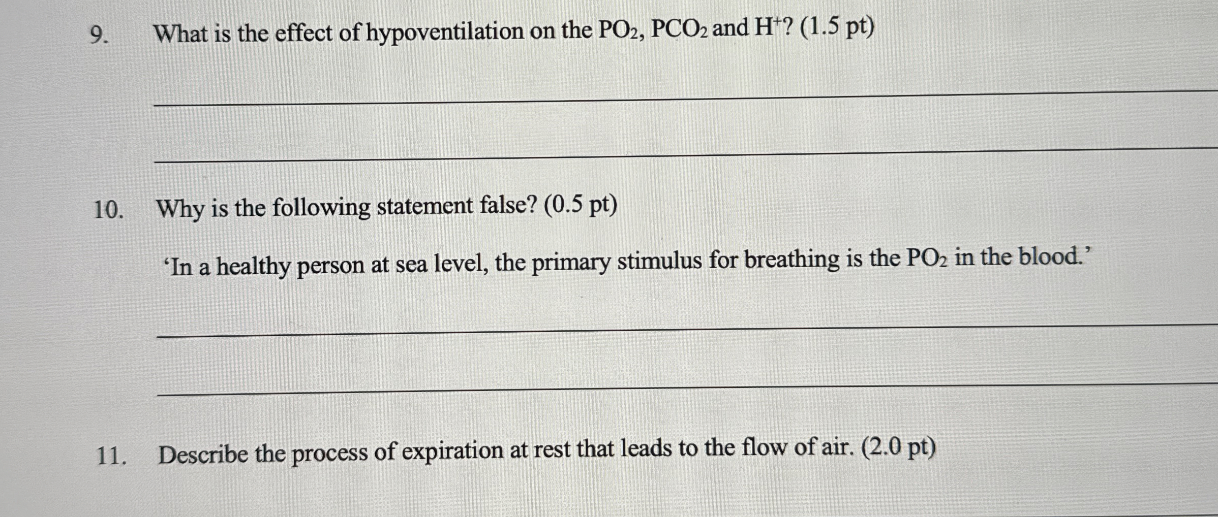 Solved What is the effect of hypoventilation on the PO2,PCO2 | Chegg.com