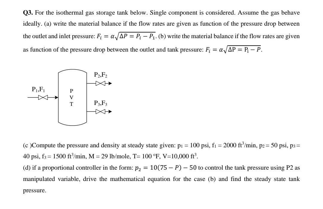 Solved Q3. For the isothermal gas storage tank below. Single | Chegg.com