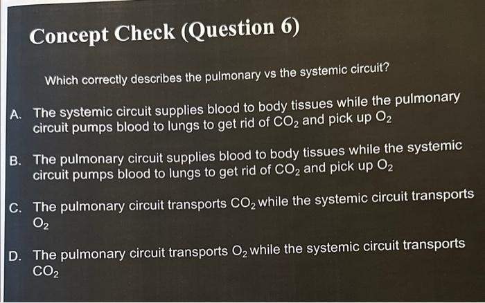 Solved Which correctly describes the pulmonary vs the | Chegg.com