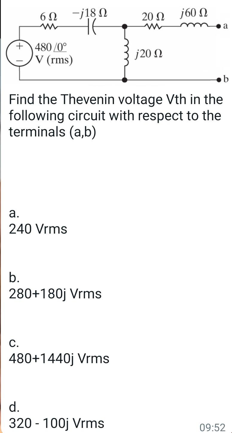 Solved Find The Thevenin Voltage V Th In The Following | Chegg.com