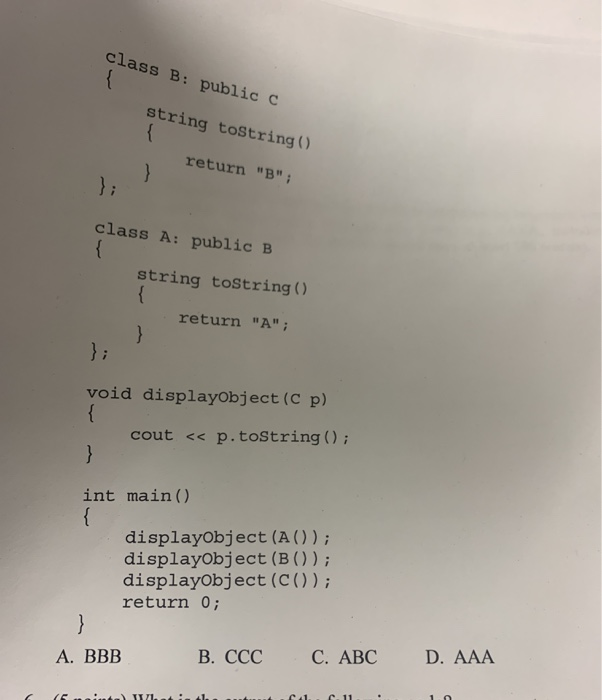 Solved 5. (2 points) What is the printout of the following | Chegg.com