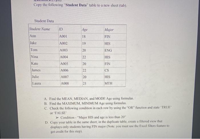 Solved Copy the following 