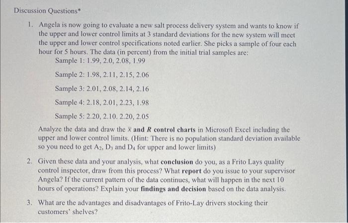 Solved Frito-Lay's Quality-Controlled Potato Chips | Chegg.com