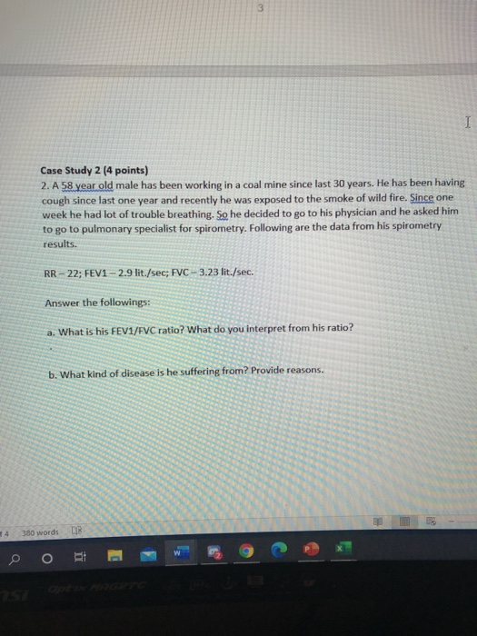 Solved 3 I Case Study 2 (4 points) 2. A 58 year old male has | Chegg.com