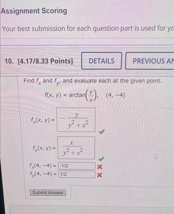 Solved Assignment Scoring Your best submission for each | Chegg.com