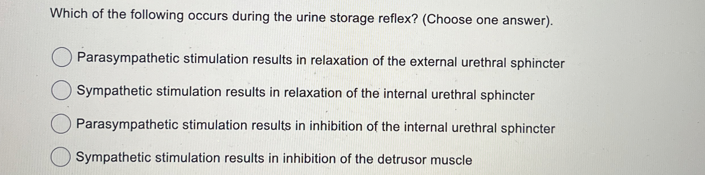 Solved Which of the following occurs during the urine | Chegg.com