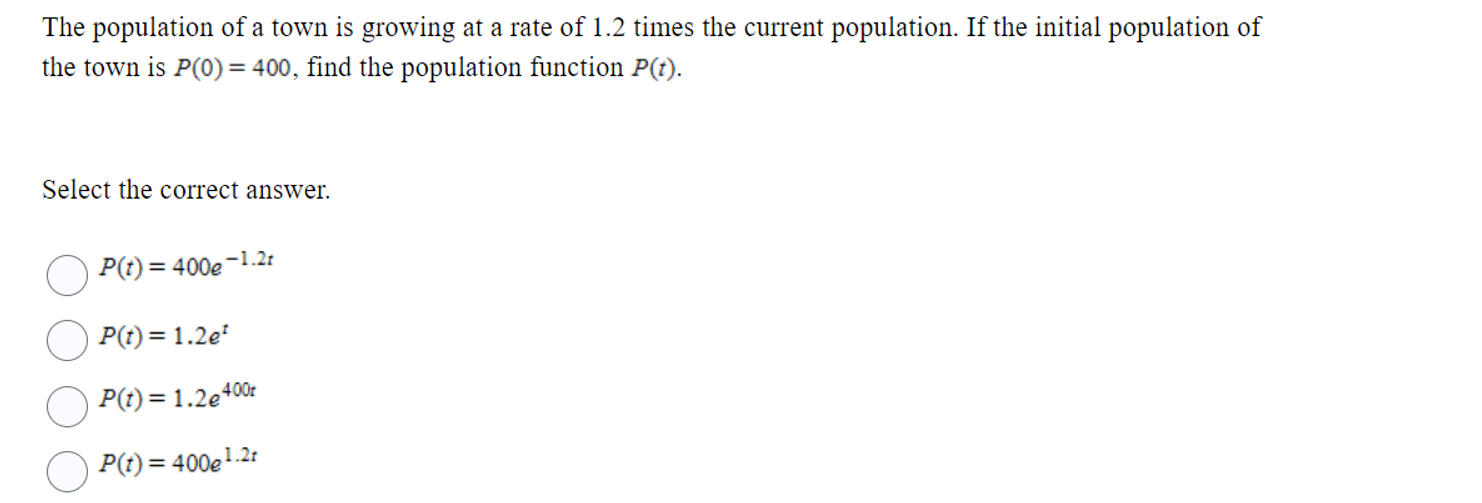 Solved The population of a town is growing at a rate of 1.2 | Chegg.com
