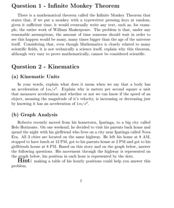 Solved Question 1 - Infinite Monkey Theorem There is a | Chegg.com