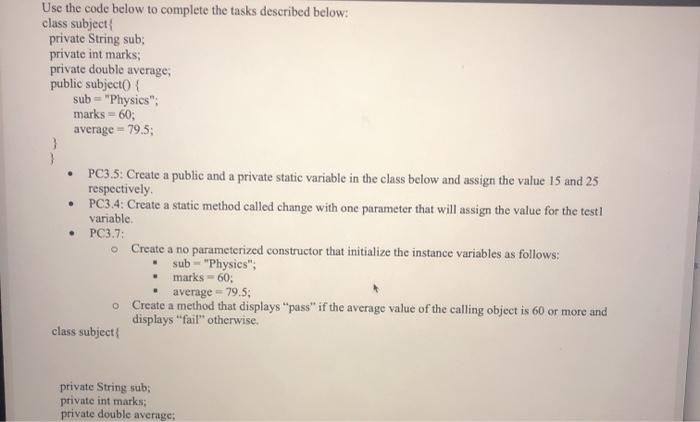 Solved Use the code below to complete the tasks described | Chegg.com