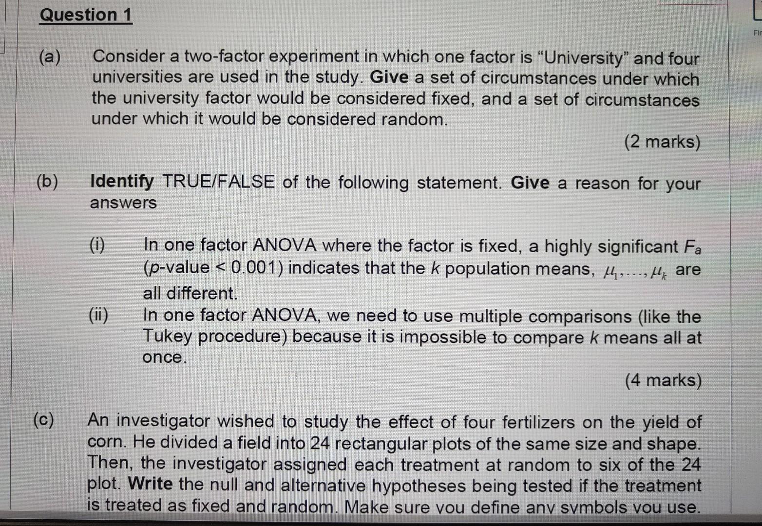 one factor that you change in an experiment